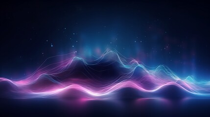 Abstract futuristic background with pink blue glowing neon moving high speed wave lines and lights. Data transfer concept Fantastic wallpaper design.