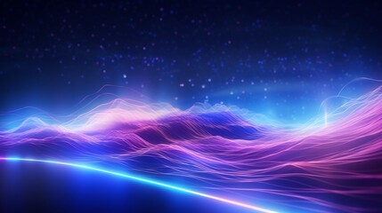 Fototapeta na wymiar Abstract futuristic background with pink blue glowing neon moving high speed wave lines and lights. Data transfer concept Fantastic wallpaper design.