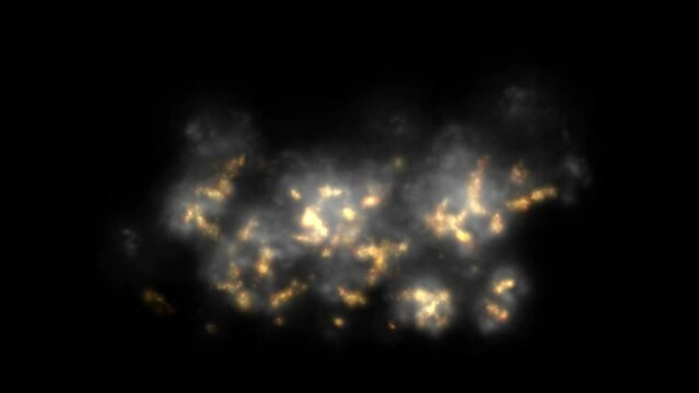 Lava patch glowing hot with rising smoke, steam, alpha channel, 4k