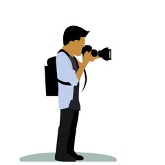 Vector of a Male Photographer, Simple Vector Graphic for Photography and Camera Concepts