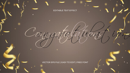 Congratulation brown editable text effect