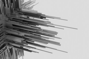 Futuristic structure background with geometric shapes reminiscent of future technology, 3d rendering