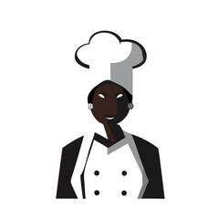 Vector of a Female Chef, Simple Vector Illustration for Culinary Themes