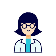 Vector of a Female Scientist, Simple Vector Illustration for Scientific and Research Concepts
