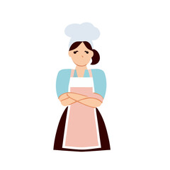 Vector of a Female Baker, Simple Vector Graphic for Baking and Pastry Designs