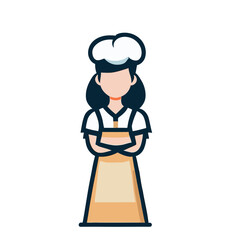 Vector of a Female Baker, Simple Vector Graphic for Baking and Pastry Designs