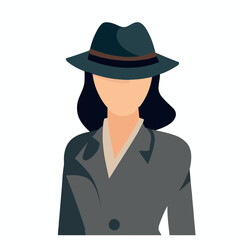 Vector of a Female Detective, Simple Vector Illustration for Investigative and Mystery Projects