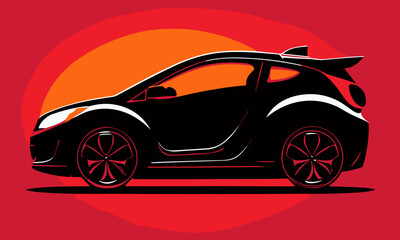 Obraz na płótnie Canvas illustration of a red car