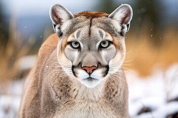 Headshot Close Wild Puma Winter