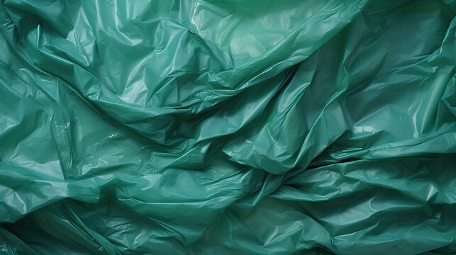 Green plastic bag textured background