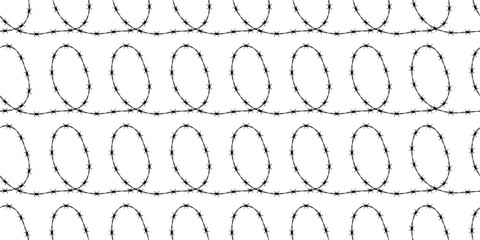 barb wire fence seamless pattern