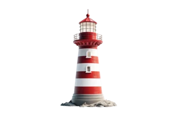 Tuinposter Lighthouse over isolated transparent background © Pajaros Volando