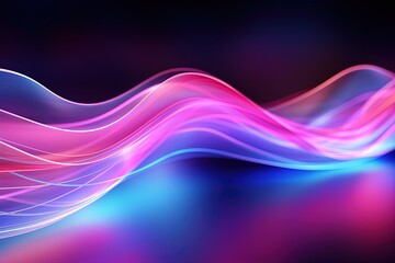 Naklejka premium abstract futuristic background with pink blue glowing neon moving high speed wave lines and bokeh lights. Data transfer concept Fantastic wallpaper