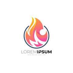 Fire logo ,Logo and Abstract web Icon and fire vector identity symbol. Modern logotype icon