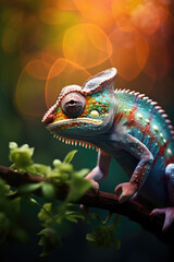 Fototapeta premium Chameleon in the Jungle Portrait