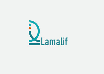 Arabic letter Lam Alif . arabic Calligraphy usable logo design for personal signature. company , business. company