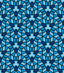 Blue and Black Abstract Forms Seamless Pattern Seamless Pattern 