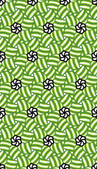Green Leaves and Black Flowers Seamless Pattern Tile