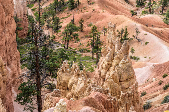 Aerial View of Bryce Canyon Hiking Trails.