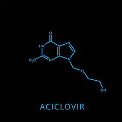 Chemical structure formula flat style illustration