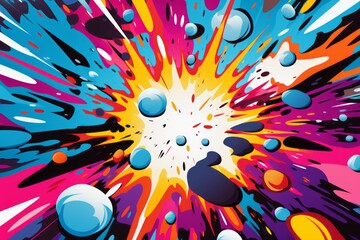 Vibrant abstract pop art background with colorful flair, Generative AI