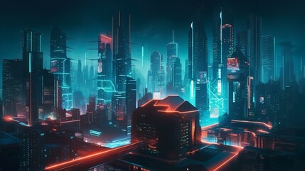 未来都市・スマートシティ・都会のイメージ（Generative AI）
