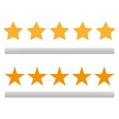 Rating stars icon. Five stars customer rating. Vector illustration. EPS 10.