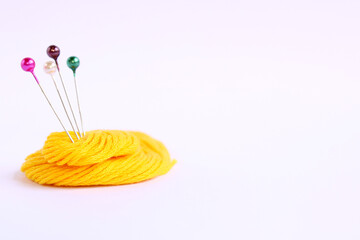 Sewing Pins On Embroidery Thread 1