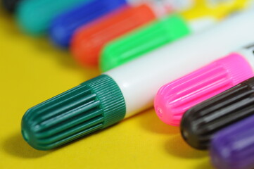 Color water pen macro close-up shot
