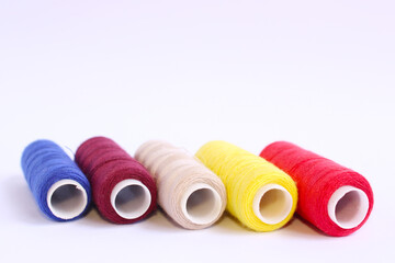 Spools Of Sewing Thread On White Background 4