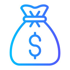 cash bag gradient icon