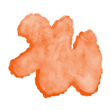 Orange Blob Watercolor Shapes
