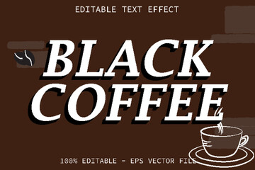 Black Coffee Editable Text Effect Cartoon Style