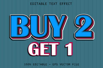 Buy Two Get One Editable Text Effect Cartoon Style