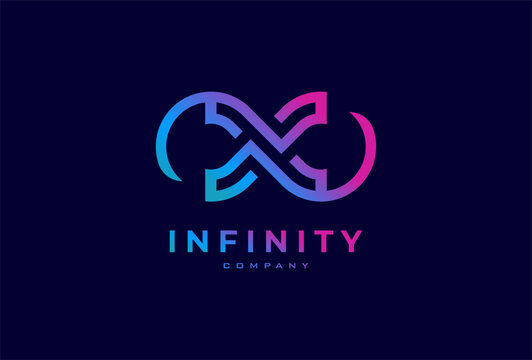 Infinity Logo Design. letter X with infinity combination, usable for technology, brand and company logos, vector illustration