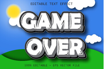 Game Over Editable Text Effect Cartoon Style