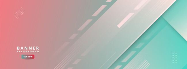 banner background. colorful, pink and green gradation,  slash , memphis abstract