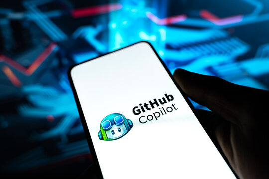 West Bangal, India - july 5, 2023 : GitHub Copilot logo on phone screen stock image.