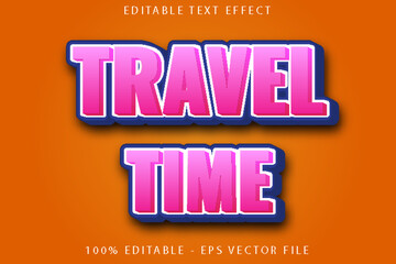 Travel Time Editable Text Effect Flat Gradient Style