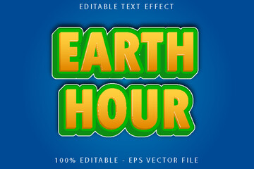 Earth Hour Editable Text Effect Flat Gradient Style