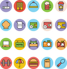 Hotel and Restaurant Flat Vectors

