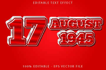 Seventeen August Nineteen Forty Five Editable Text Effect Modern Style