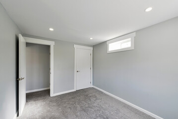 Modern residential empty bedroom interior