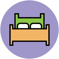 Hotel and Restaurant Flat Circular Icons Collection

