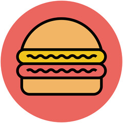 Hotel and Restaurant Flat Circular Icons Collection

