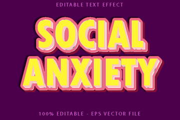 Social Anxiety Editable Text Effect Cartoon Style