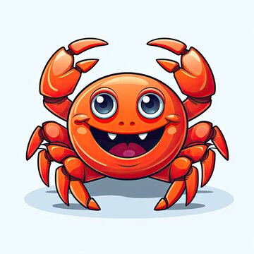 Cartoon Crab isolated on a white background