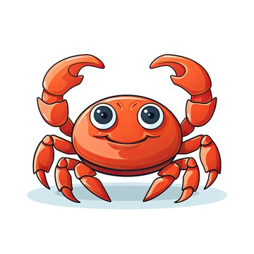 Cartoon Crab isolated on a white background
