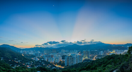 country skyline at sunset