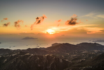 sunset over the mountains